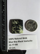 Load image into Gallery viewer, 37.2 ct. (28x24x6 mm) Natural Blue Boy Black Variscite Cabochon Gemstone, # JG 77
