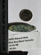 Load image into Gallery viewer, 44.0 ct. (53x15.5x7 mm) Natural Blue Boy Black Variscite Cabochon Gemstone, # JH 01
