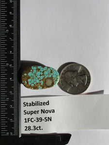 28.3 ct. (28x17.5x8.5 mm) Stabilized Supernova Turquoise Cabochon Gemstone, # 1FC 39