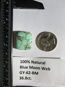 36.8 ct. (23x19x9 mm) 100% Natural Web Blue Moon Turquoise Cabochon Gemstone # GY 62