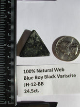 Load image into Gallery viewer, 24.5 ct. (23x13.5x5.5 mm) Natural Blue Boy Black Variscite Cabochon Gemstone, # JH 12