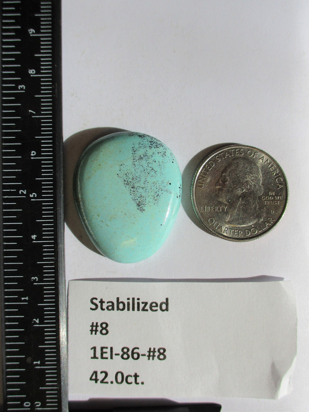 42.0 ct (23x27x7 mm) Stabilized #8 Turquoise, Cabochon Gemstone, # 1EI 86
