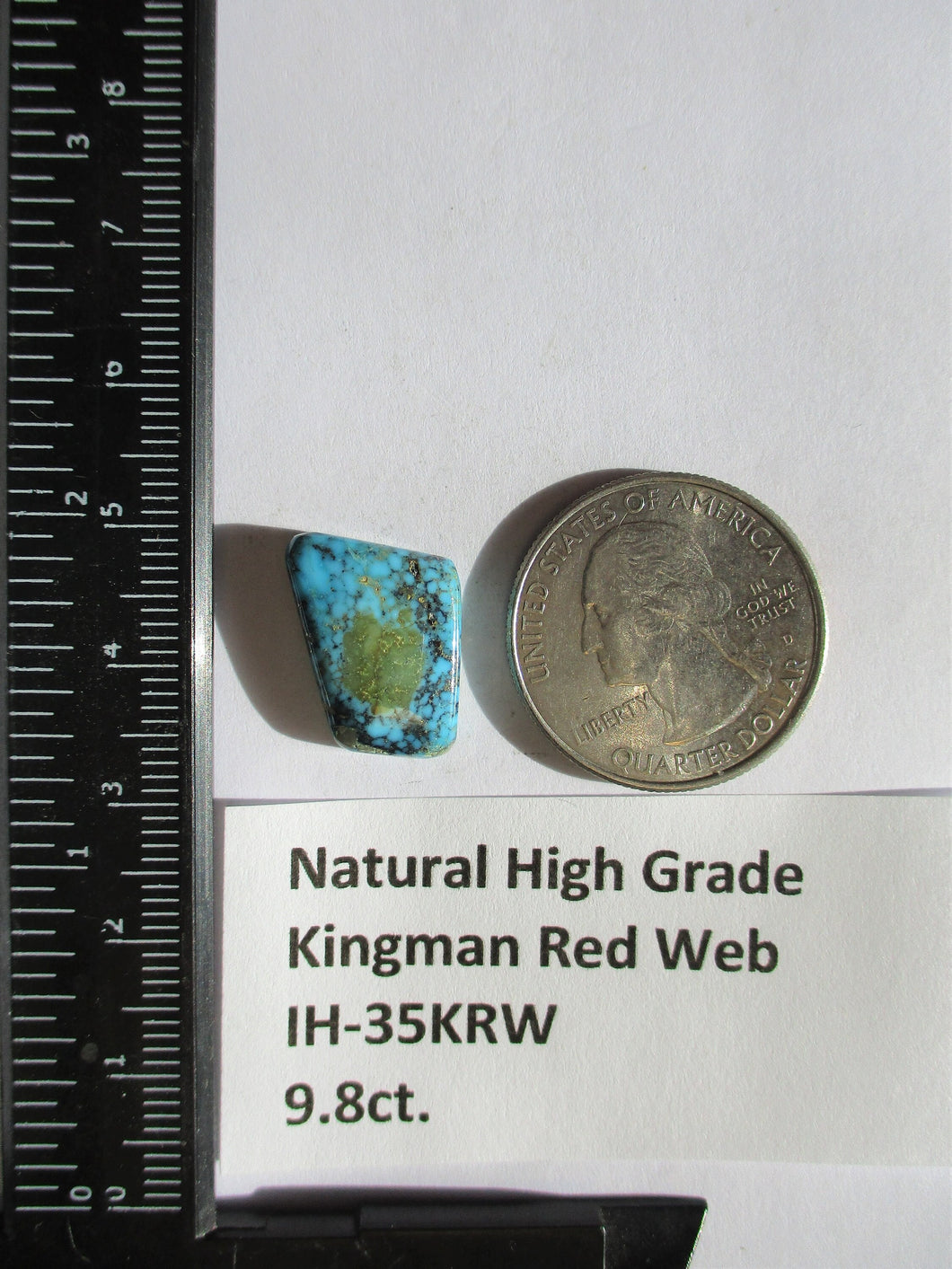 9.8 ct. (16x13x5 mm) 100% Natural High Grade Kingman Red Web Turquoise Cabochon Gemstone, # IH 35