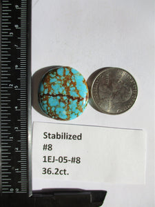 36.2 ct (28x26x6.5 mm) Stabilized Web #8 Turquoise, Cabochon Gemstone, # 1EJ 05